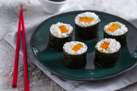 Simple homemade vegetarian Hosomaki