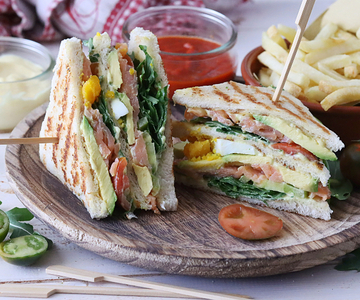 Salmon Club Sandwich