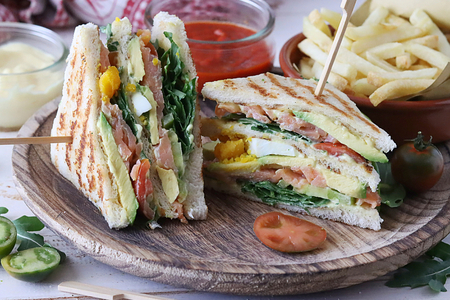 Salmon Club Sandwich
