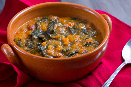 Black cabbage and borlotti bean farinata