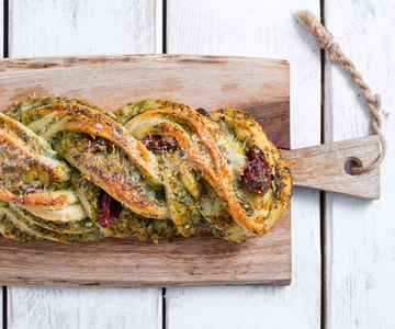 Braid with Pesto and Cherry Tomatoes