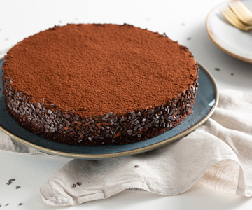 Dark chocolate mousse cake on sablé base