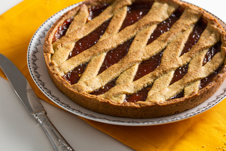 Pistachio and Orange Tart with Apricot Jam