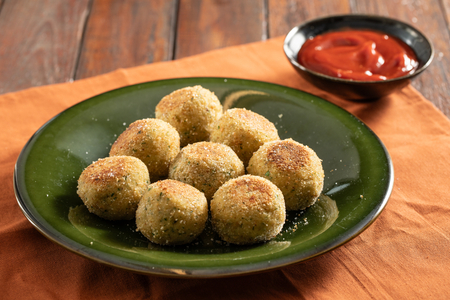 Bread patties in a pan