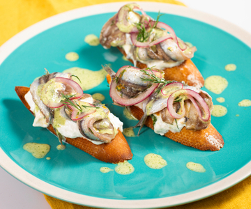 Crostino with Marinated Anchovies