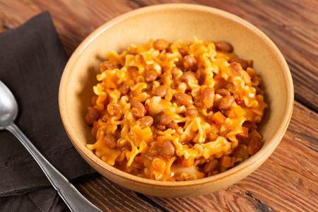 Canned pasta and beans