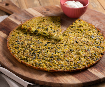 Pea farinata with zucchini