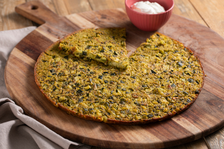 Pea farinata with zucchini