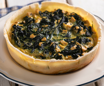 Gluten-free savory pie with spinach and tofu