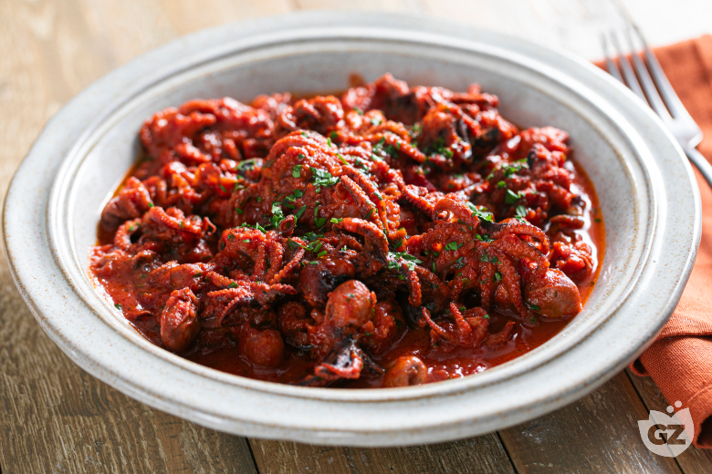 Baby Octopus in Spicy Tomato Sauce
