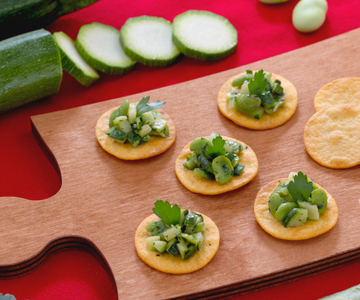 Flatbreads with Broad Beans and Sautéed Zucchini