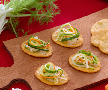 Flatbreads with Julienne Vegetables and Asiago