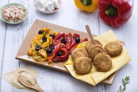 Tuna and Ricotta Meatballs with Peppers