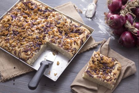 Focaccia with Red Onions and Tuna