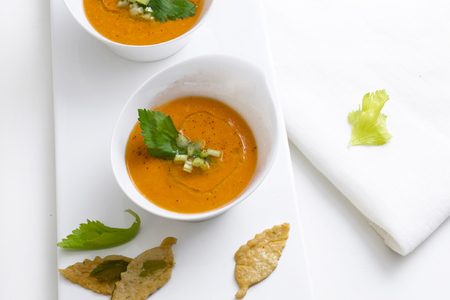 Salmorejo with celery crackers