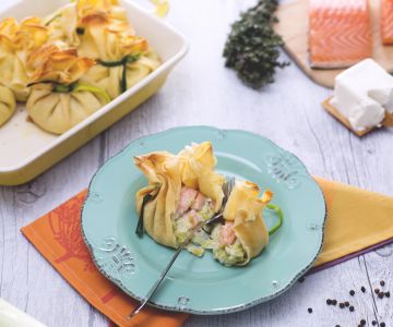 Leek, Salmon and Robiola Pouches