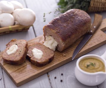 Meatloaf with Smoked Scamorza Center