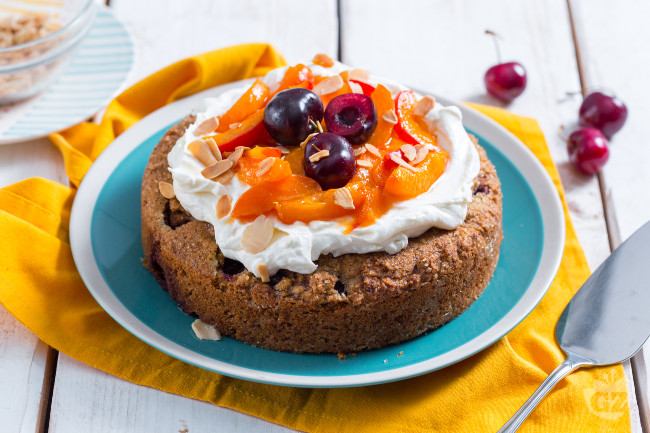 Buckwheat Cake with Apricots and Cherries Buckwheat Cake with Apricots and Cherries