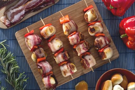 Smoked Scamorza and Bacon Skewers