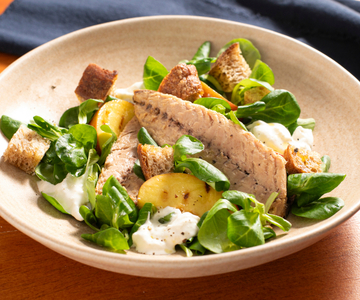 Peach and mackerel salad