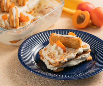 Egg-free Apricot Tiramisu with Pavesini