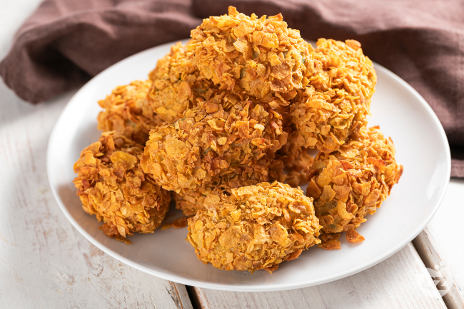 Crispy baked cod and potato croquettes