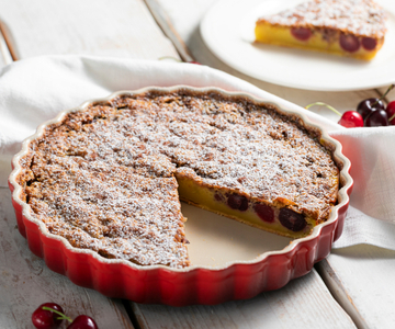 Gluten-free, lactose-free cherry clafoutis