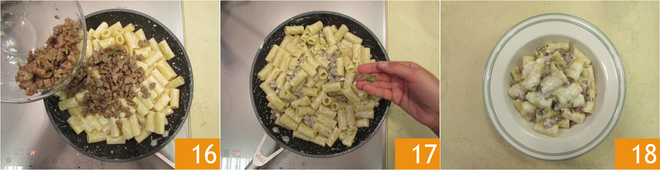 Pasta with sausage and taleggio cheese
