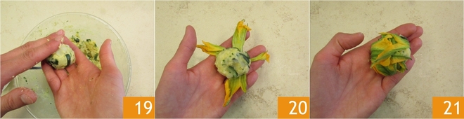 Zucchini flower bundles