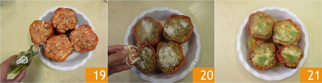 Meat and sausage stuffed peppers