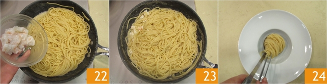 Spaghetti with shrimp scampi