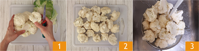 Pan-fried cauliflower with olives