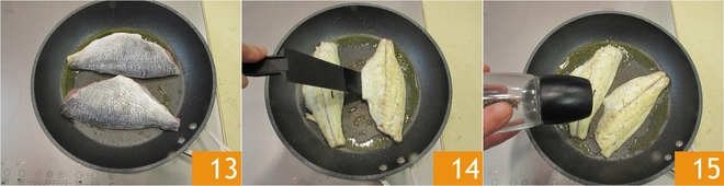 Pan-fried sea bream fillets and potatoes